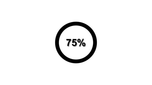 Abstract pie chart with 75 percent progress bar animation. Pie chart business and finance visual data representation. Motion Graphic concept. animation