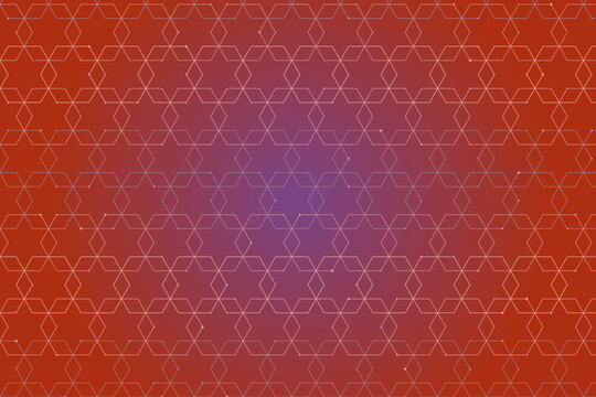 Abstract geometric seamless pattern with thin line star network design