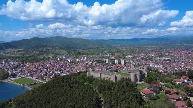 Panoramic Aerial View of Ohrid and Lake Ohrid