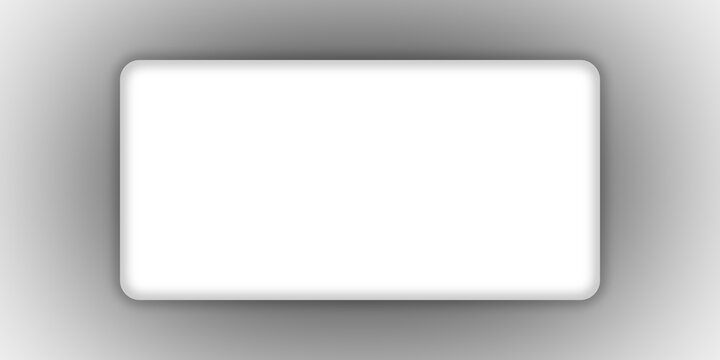 Glowing Rounded Rectangle Frame with Transparent Center and Soft Gray Shadow