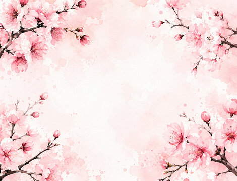Elegant Watercolor Floral Frame with Blush Peonies, Roses and Eucalyptus Leaves on White Background