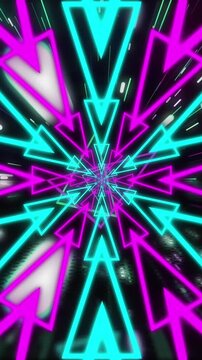 Animation of neon green trails moving over arrows