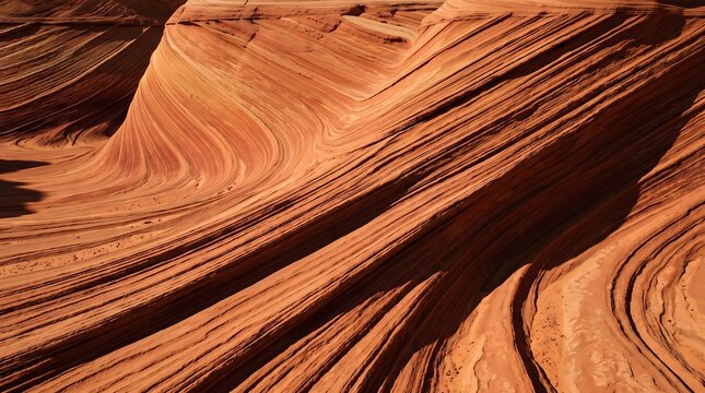 Red sandstone wave formation showcases fluid geological patterns and desert rock textures.