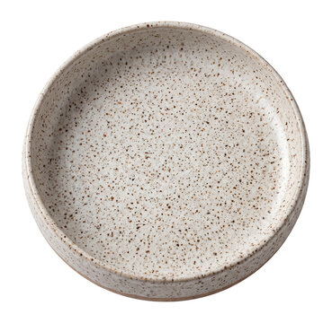 speckled Scandinavian ceramic deep plate, a kitchen essential, isolated on transparent background