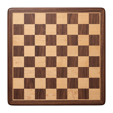 empty vintage chessboard, its classic grid pattern ready for a game of strategy, a timeless board for intellectual pursuits isolated on transparent background