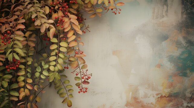 Abstract floral background with artistic textured foliage and soft light for elegant design and creative projects