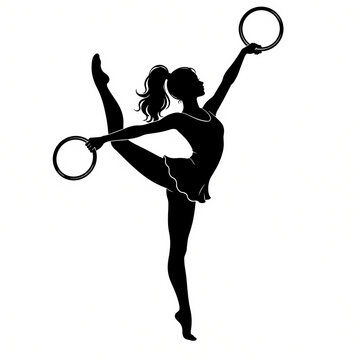 circus performers black silhouette icons jpg