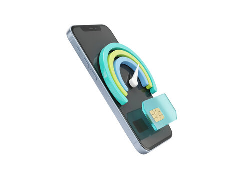 3d smartphone with a credit card and performance gauge