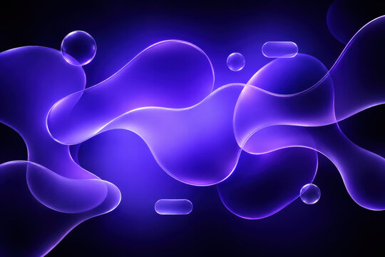 Violet glowing waves and bubbles form an elegant futuristic background with depth. Great for website headers, packaging, presentations, and digital campaigns.