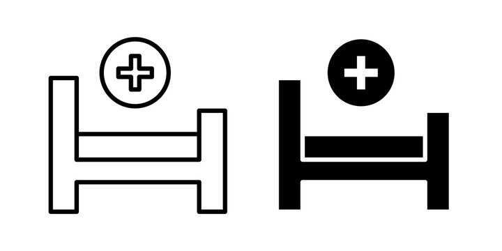 Hospital bed icon flat clipart series