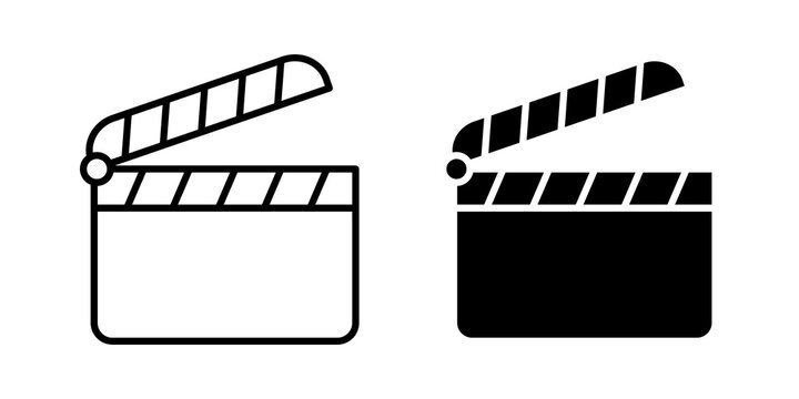 Film clapperboard icon flat clipart series