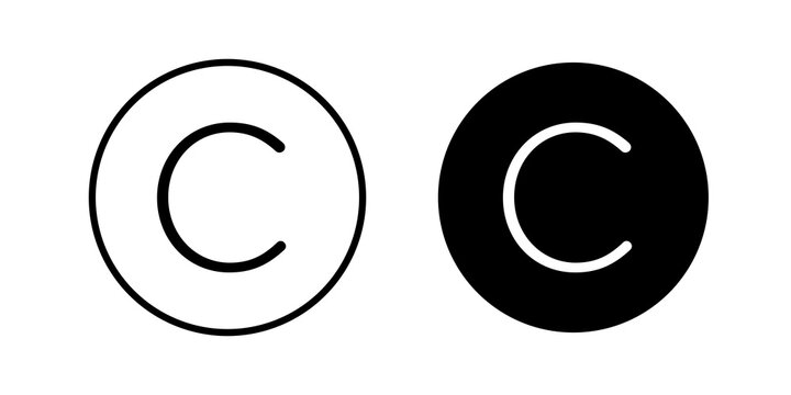 Copyright icon flat clipart series