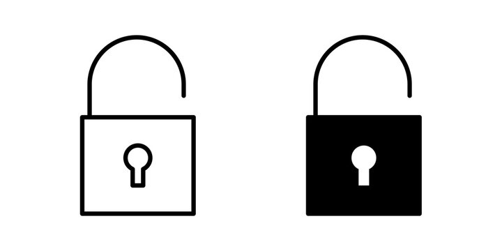 Unlock icon flat clipart series