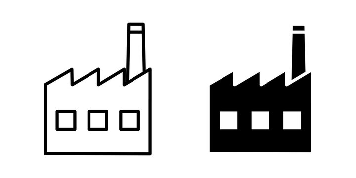Industrial factory icon flat clipart series