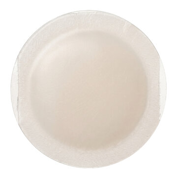 Circular hydrocolloid wound dressing patch on transparent background