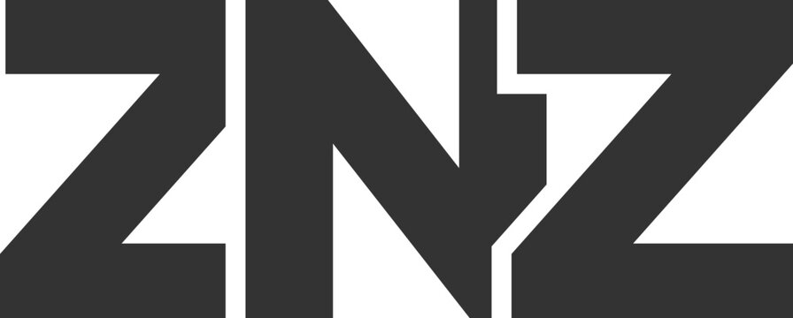 ZNZ logo design template with strong and modern bold text. Initial based vector logotype featuring simple and minimal typography. Trendy company identity.