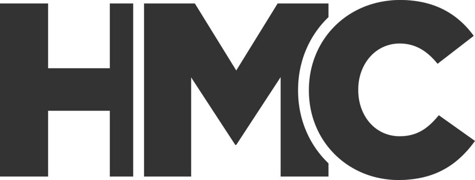 HMC logo design template with strong and modern bold text. Initial based vector logotype featuring simple and minimal typography. Trendy company identity.