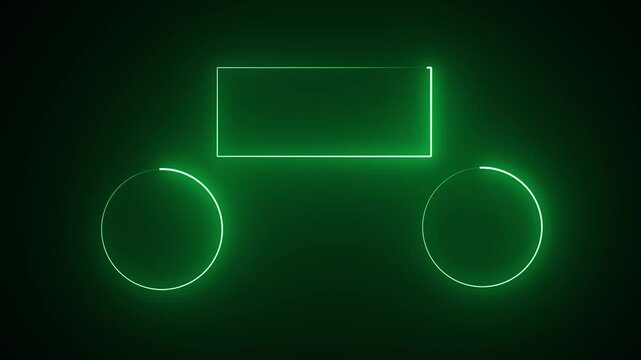 Animation of glowing neon rectangles abstract background. abstract glowing neon rectangle border frame. New neon 3file animation 