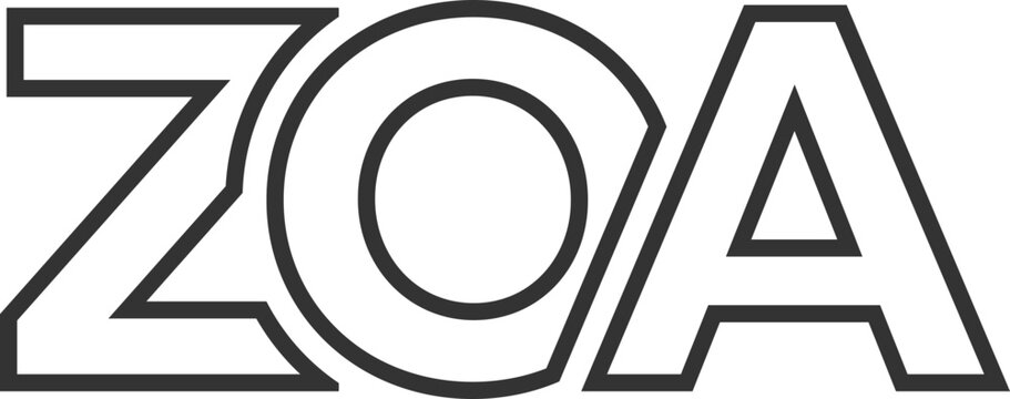 ZOA logo design template with strong and modern bold text. Initial based vector logotype featuring simple and minimal typography. Trendy company identity.