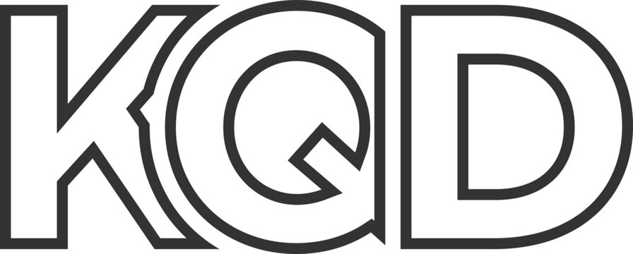 KQD logo design template with strong and modern bold text. Initial based vector logotype featuring simple and minimal typography. Trendy company identity.