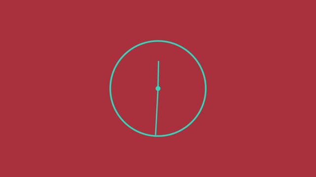 abstract analog clock animation in Hour. Seamless motion animated footage. White colored watch with hands move quickly.