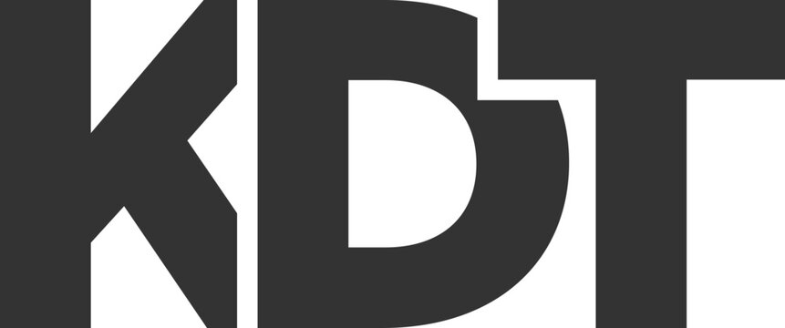 KDT logo design template with strong and modern bold text. Initial based vector logotype featuring simple and minimal typography. Trendy company identity.