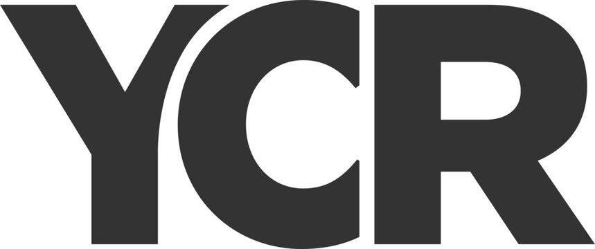 YCR logo design template with strong and modern bold text. Initial based vector logotype featuring simple and minimal typography. Trendy company identity.