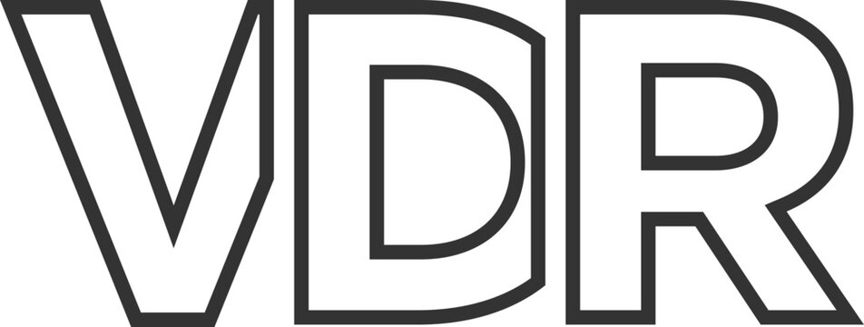 VDR logo design template with strong and modern bold text. Initial based vector logotype featuring simple and minimal typography. Trendy company identity.
