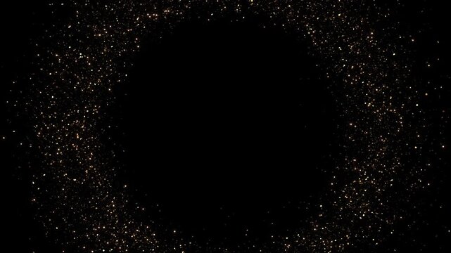 A radiant golden orb swirls sparkling dust glowing point curved, for cosmic reveals, premium branding, science visuals, magical titles, elegant presentations, gala openings, futuristic motion designs.