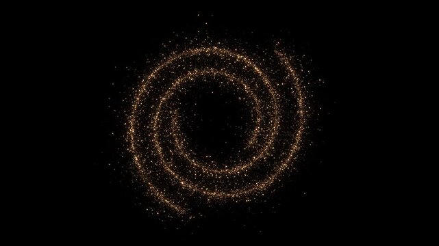 Gold glitter orbits irregular luminous circle clean central opening premium depth. brand launches, gala screens, jewelry ads, anniversary graphics, stylish presentations, magical portals, backdrops.