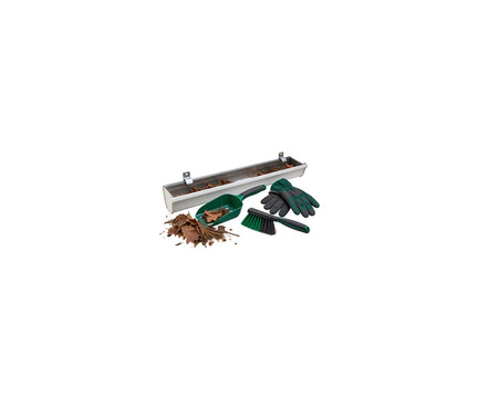 Roof Gutter Cleaning Tools with Scoop Brush Gloves and Dry Leaves