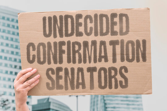 "Undecided Confirmation Senators" Vote hinged on few members. UNDECIDED. CONFIRMATION. SENATORS. VOTE. HINGED.