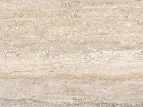Beige travertine stone texture background with natural horizontal marble veins