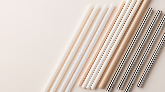 Sustainable Reusable Drinking Straws for Eco-friendly Living Concept