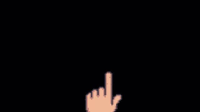 16 bit Swipe Left Gesture Animation with Transparent Background - 4K Landscape Horizontal