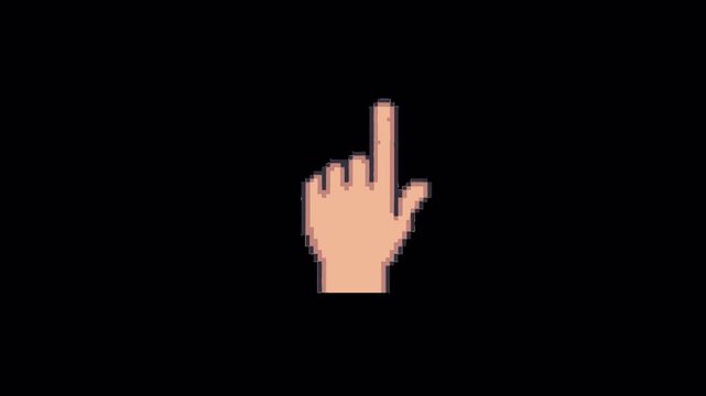 16 bit Double Swipe Left Gesture Animation with Transparent Background - 4K Landscape Horizontal