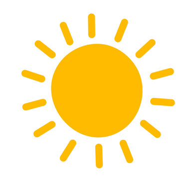 Sun illustration. Doodle style painting of sun. PNG art design element.