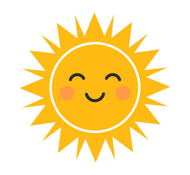 Cute sun smiling icon png illustration. Clip art design element.