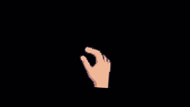 16 bit Zoom In Gesture Animation with Transparent Background - 4K Landscape Horizontal