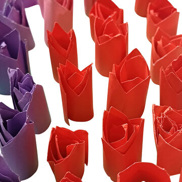 Red and purple geometric abstract background, with sharp angles, geometric shapes