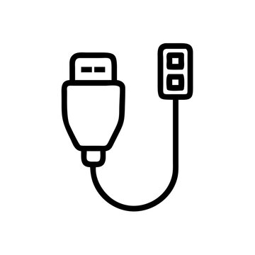 Usb to ps2 controller adapter cable connection illustration isolated on white background, Vector, illustration