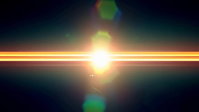 Rainbow Lens Flare with Glowing Light on Dark Background