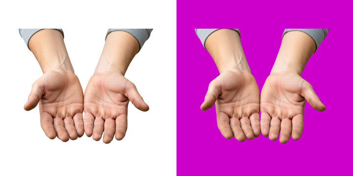 Open human hands gesturing to hold something for creative projects png