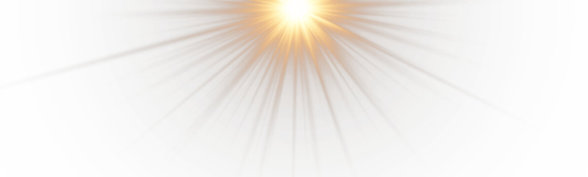  Realistic top sun lens flare light effect isolated on white background