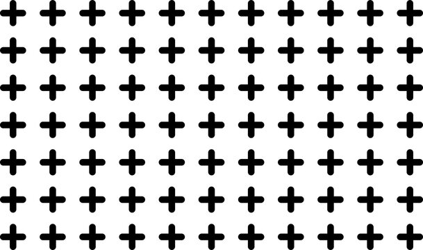 Grid of black plus signs and mathematical addition symbols in a repeating pattern