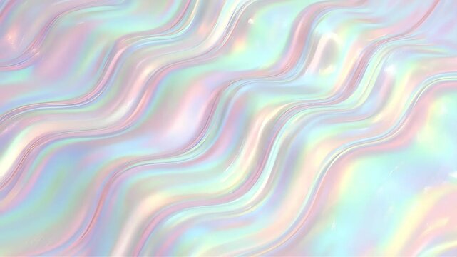 Abstract Iridescent Wavy Texture Background with Soft Pastel Gradient Color Design