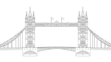 Obraz premium Detailed centered illustration of tower bridge london