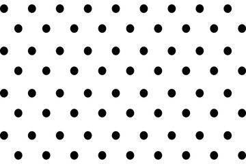 Black polka dot pattern with repeating circles arranged in a simple geometric grid layout © Md