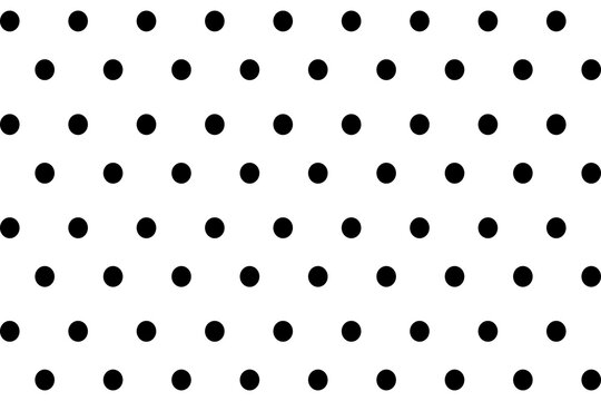 Black polka dot pattern with repeating circles arranged in a simple geometric grid layout