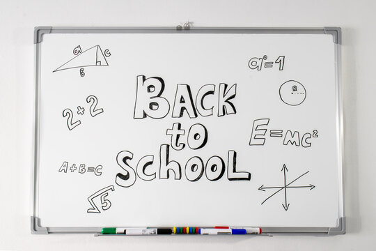 Back to School Whiteboard with Math and Science Formulas